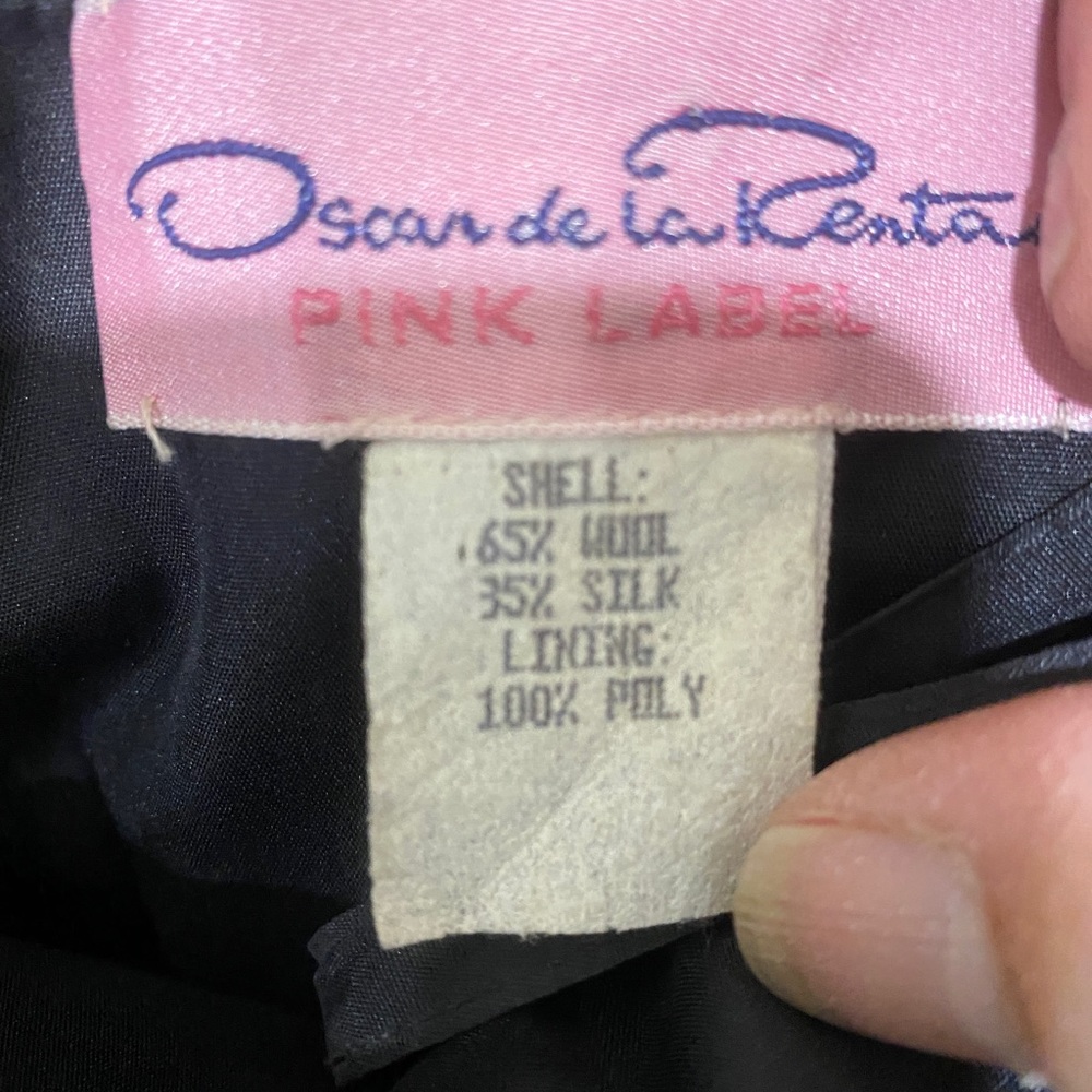 Vintage Oscar De La Renta strapless wool & silk cocktail dress. Pink Label sz 10 - Picture 16 of 16